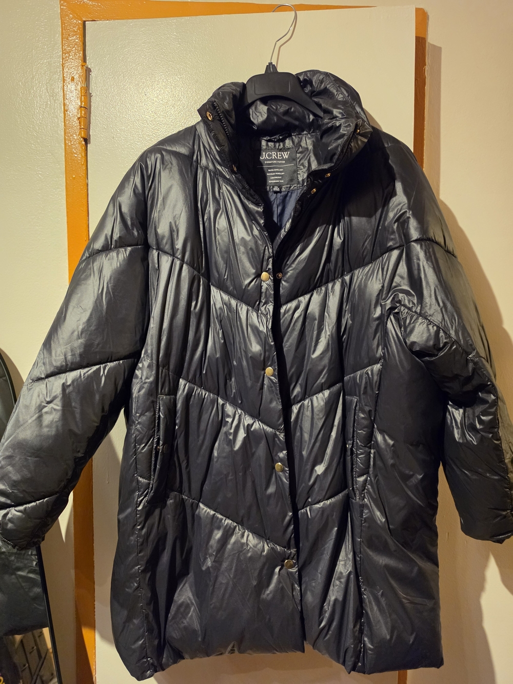 J. Crew Navy Blue Villa  Puffer Coat